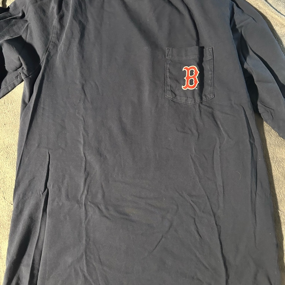 Vineyard Vines Medium Long Sleeve Navy Tee Red Sox